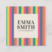 Minimale retrorstripes vierkante visitekaartje (Voorkant)