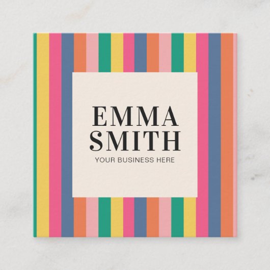 Minimale retrorstripes vierkante visitekaartje (Voorkant)