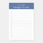 Minimale Retrotypografie | Blauw Monogram Post-it® Notes (Voorkant)