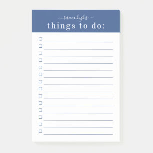 Minimale Retrotypografie   Blauw Monogram Post-it® Notes