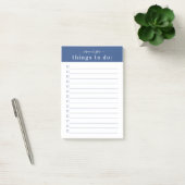 Minimale Retrotypografie | Blauwe Monogram Post-it® Notes (Kantoor)