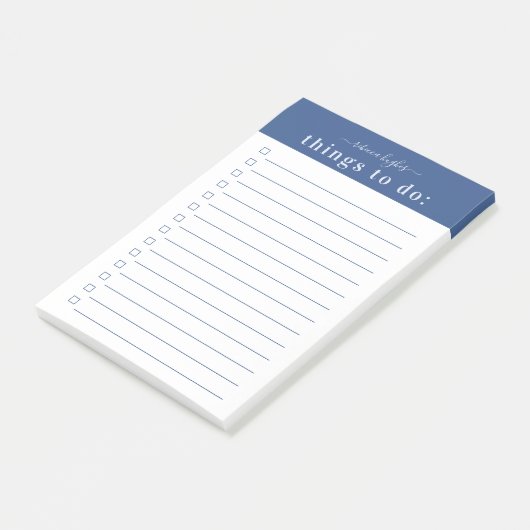 Minimale Retrotypografie | Blauwe Monogram Post-it® Notes (Schuin)