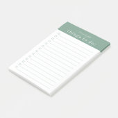 Minimale Retrotypografie | Groen monogram Post-it® Notes (Schuin)