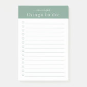 Minimale Retrotypografie | Groene Monogram Post-it® Notes (Voorkant)