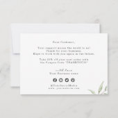 Minimale reusachtige bedrijfsactiviteiten op het g bedankkaart (Achterkant)