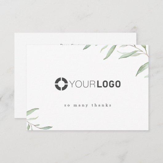Minimale reusachtige bedrijfsactiviteiten op het g bedankkaart (Voorkant / Achterkant)