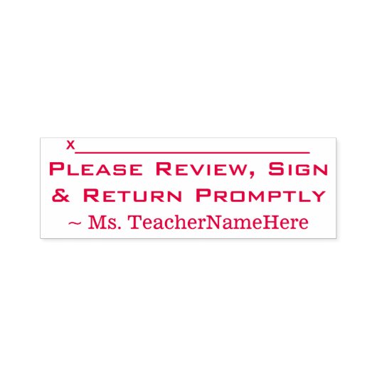 Minimale "Review, ondertekening en retournering sn Zelfinktende Stempel (Design)