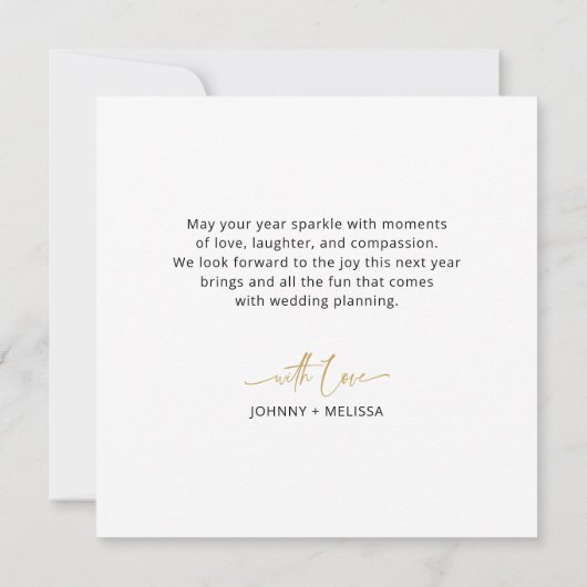 Minimale ring in het nieuwe jaar Verloving Feestdagenkaart (Achterkant)