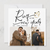 Minimale ring in het nieuwe jaar Verloving Feestdagenkaart (Voorkant)