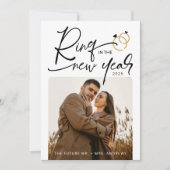Minimale ring in het nieuwe jaar Verloving Feestdagenkaart (Voorkant)