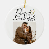 Minimale ring in het nieuwe jaar Verloving Keramisch Ornament (Voorkant)