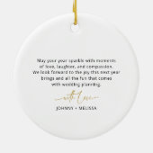 Minimale ring in het nieuwe jaar Verloving Keramisch Ornament (Achterkant)