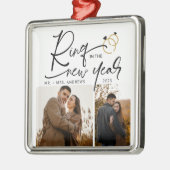 Minimale ring in het nieuwe jaar Verloving Metalen Ornament (Links)