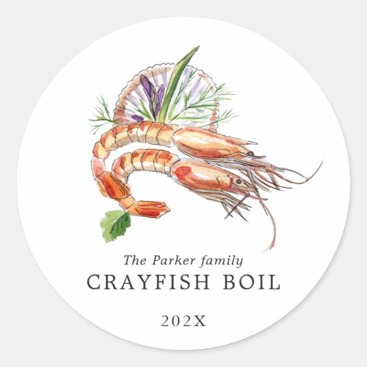 Minimale rivierkreeftenkook ronde sticker (Voorkant)
