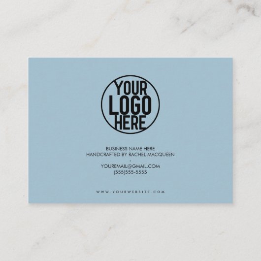 Minimale robuust blauw zwart script - Hartelijk da Visitekaartje (Achterkant)