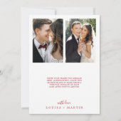 Minimale Rode Bedankt met kerstmis 3 Pic Feestdagenkaart (Achterkant)