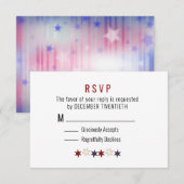 Minimale Rode Blauwe Stars RSVP-kaart RSVP Kaartje (Voorkant / Achterkant)