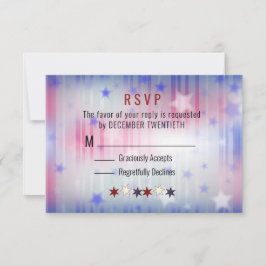 Minimale Rode Blauwe Stars RSVP-kaart RSVP Kaartje