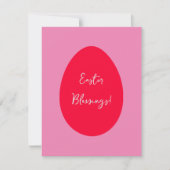 Minimale rode en roze ei paasverbijstering feestdagenkaart (Voorkant)