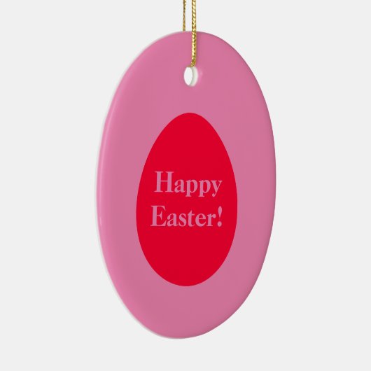 Minimale rode en roze eitjes paaskeramisch Ornamen Keramisch Ornament (Rechts)