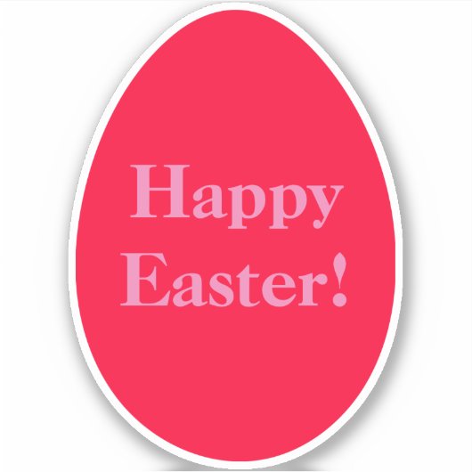 Minimale rode en roze eitjes Pasen Sticker (Voorkant)