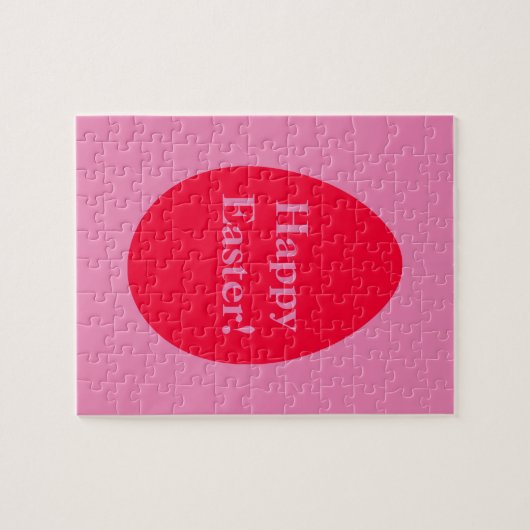 Minimale rode en roze eitjes Snijkop Legpuzzel (Horizontaal)