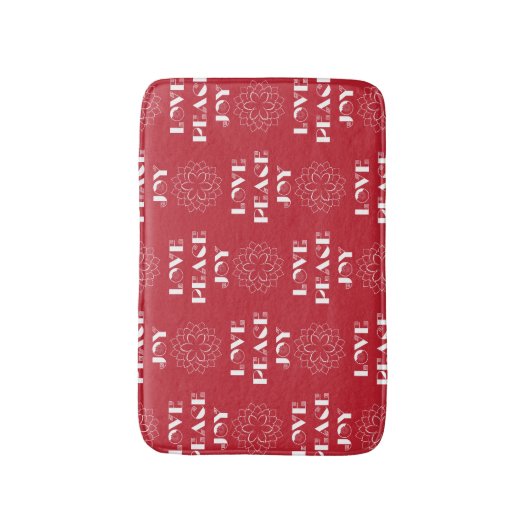 Minimale Rode en Witte Liefde, Vrede, Joy Badmat (Voorkant Verticaal)