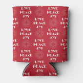 Minimale Rode en Witte Liefde, Vrede, Joy Blikjeskoeler (Voorkant)