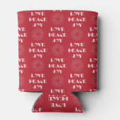 Minimale Rode en Witte Liefde, Vrede, Joy Blikjeskoeler (Achterkant)