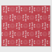 Minimale Rode en Witte Liefde, Vrede, Joy Cadeaupapier (Vlak)