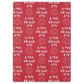 Minimale Rode en Witte Liefde, Vrede, Joy Klembord (Achterkant)