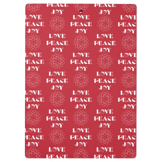 Minimale Rode en Witte Liefde, Vrede, Joy Klembord (Achterkant)