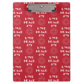 Minimale Rode en Witte Liefde, Vrede, Joy Klembord (Voorkant)