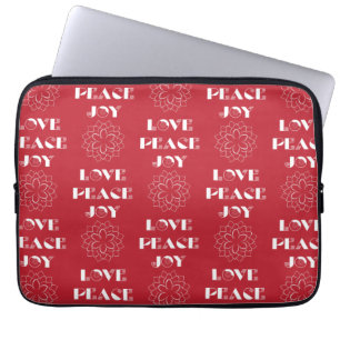 Minimale Rode en Witte Liefde, Vrede, Joy Laptop Sleeve