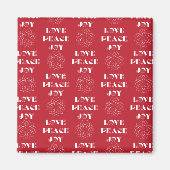 Minimale Rode en Witte Liefde, Vrede, Joy Magneet (Voorkant)