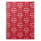 Minimale Rode en Witte Liefde, Vrede, Joy Notitieboek (Voorkant)