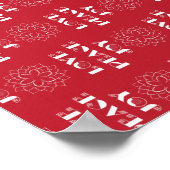 Minimale Rode en Witte Liefde, Vrede, Joy Poster (Hoek)