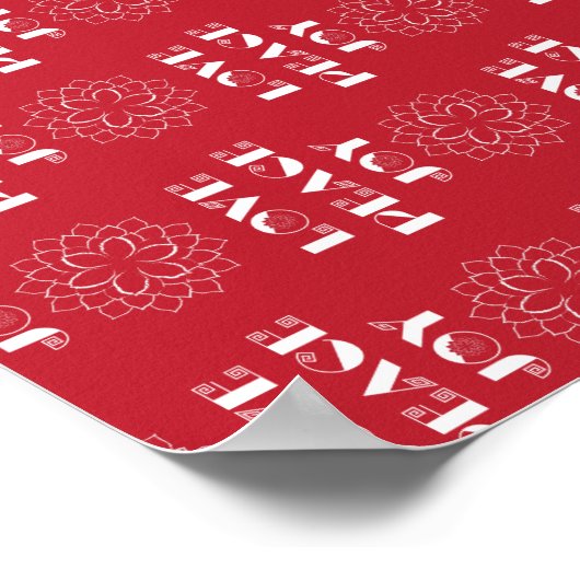 Minimale Rode en Witte Liefde, Vrede, Joy Poster (Hoek)