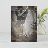 Minimale Rode Foto Huwelijk Save the Date (Staand voorkant)