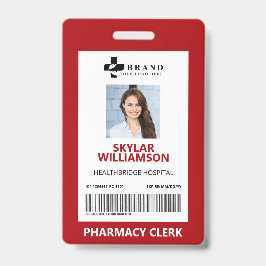 Minimale Rode Grens Lijst Medische Foto-ID & Logo Badge