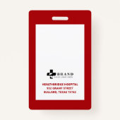 Minimale Rode Grens Lijst Medische Foto-ID & Logo Badge (Achterkant)