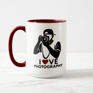 Minimale Rode Hart Fotografie liefhebber koffiemok Mok