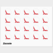 Minimale Rode Hockeystick & Puck Ronde Sticker (Vel)