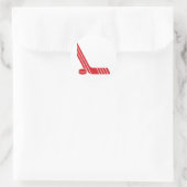 Minimale Rode Hockeystick & Puck Ronde Sticker (Tas)
