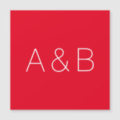 Minimale rode initialen magnetkaart (Voorkant)