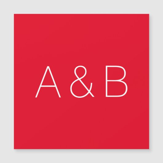 Minimale rode initialen magnetkaart (Voorkant)