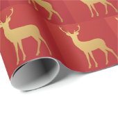 Minimale rode Kerstmis Kerstmis gouden eland patro Cadeaupapier (Rol Hoek)