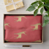 Minimale rode Kerstmis Kerstmis gouden eland patro Tissuepapier (Geschenk)