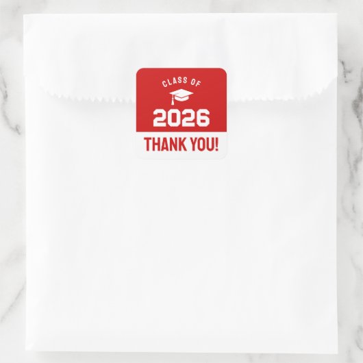 Minimale rode klas van 2026 Dank je wel Vierkante Sticker (Tas)