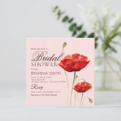 Minimale Rode Liefdesrozen Bruidsfeestje Kaart (Staand voorkant)